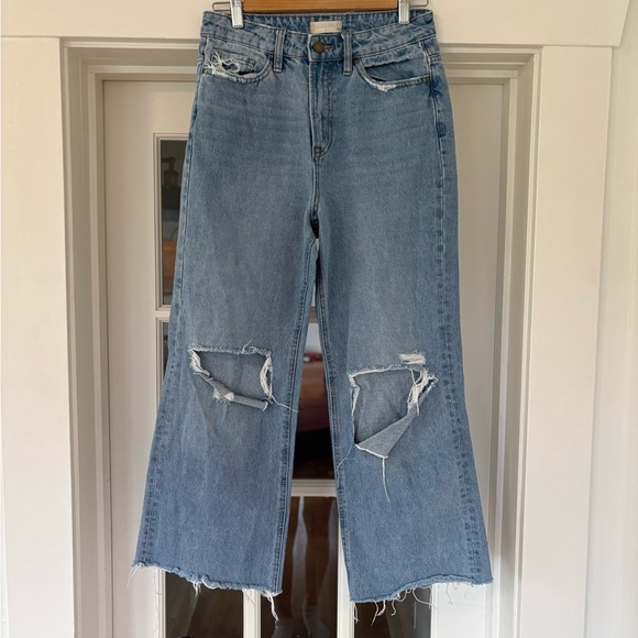 Altar'd State Blue Distressed Wide Leg Jeans - Picture 2 of 8